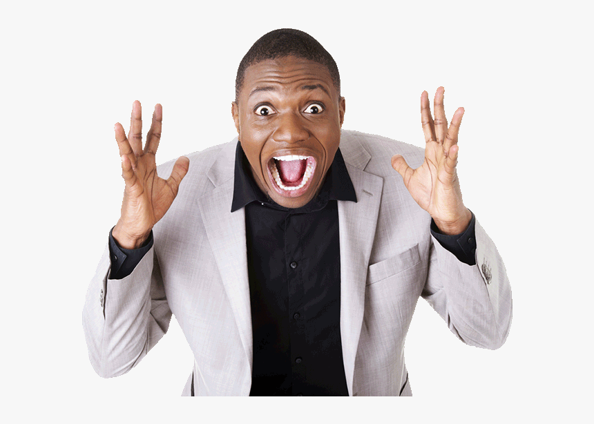 Black Surprise Male Man - Happy Black Man Png, Transparent Png