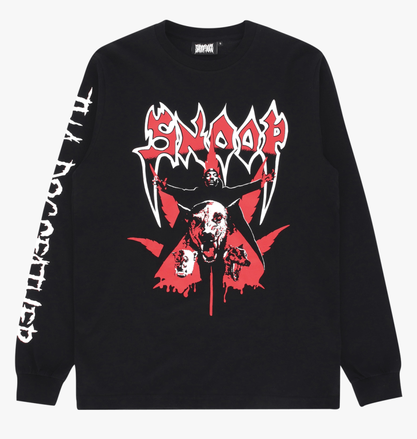 Snoop Dog Longsleeve Cotton T Shirt, Black/red, Hi - Pull Coca Cola Vert Fluo, HD Png Download