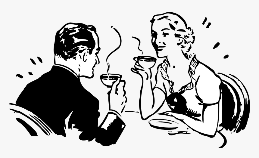 Transparent Couple Clipart - People Drinking Coffee Clipart, HD Png Download