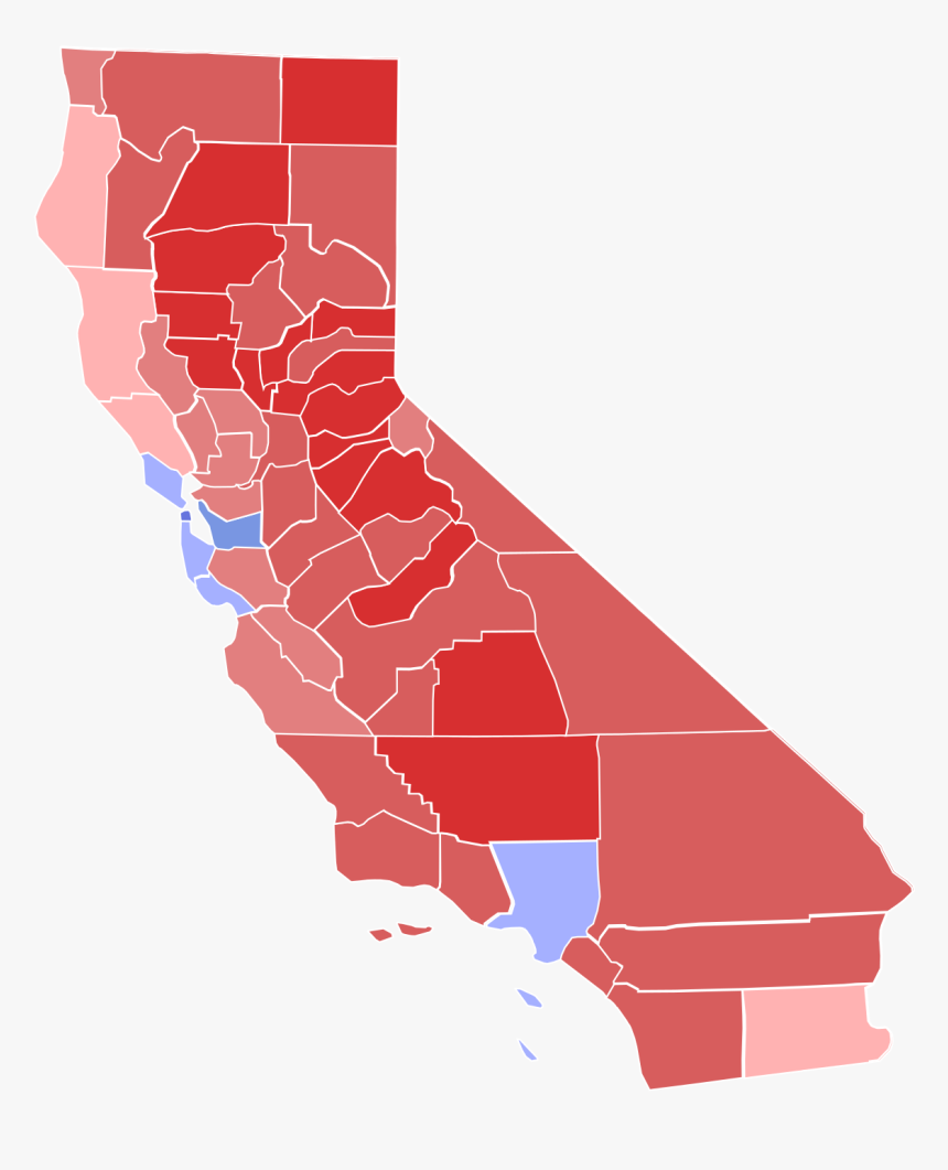 California 2018 Election Results By County, HD Png Download