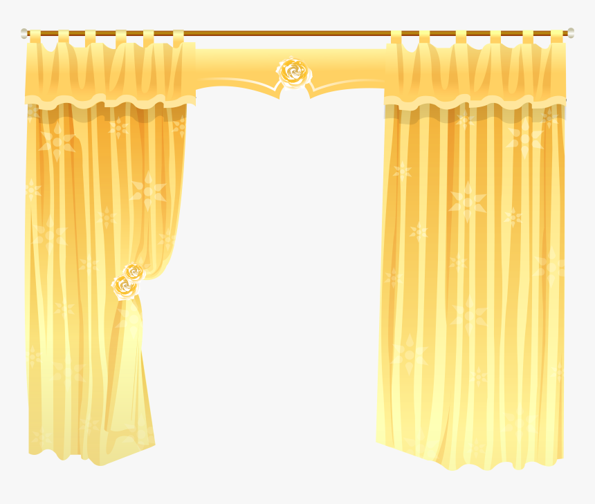 Curtain Clipart Transparent Yellow With Curtains Background Hd