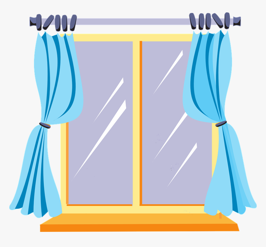 Cartoon Window With Curtains Window Clipart Hd Png Download
