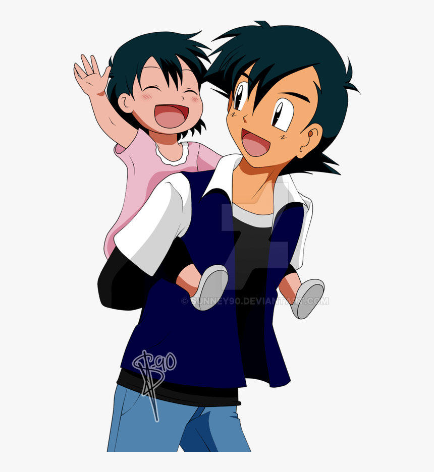 Ash And Alyson - Cartoon Characters As Parents, HD Png Download