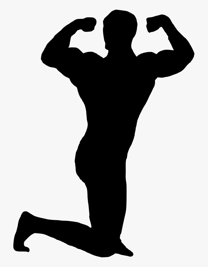 Muscle Man Silhouette Png, Transparent Png