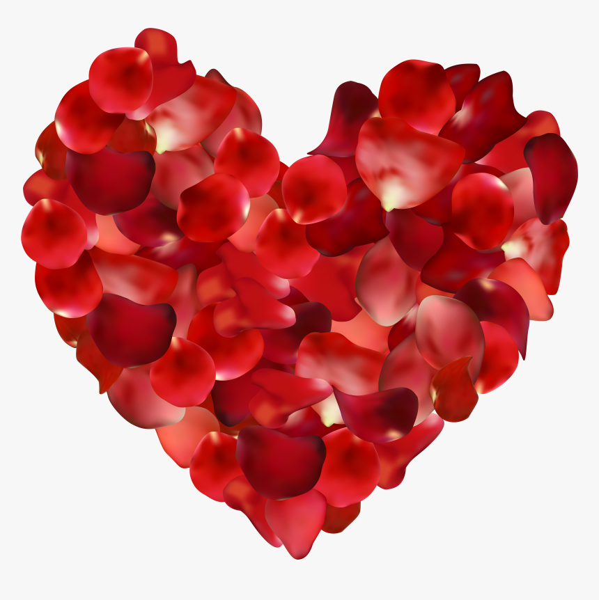 Transparent Heart Png Images - Rose Petal Heart Png, Png Download