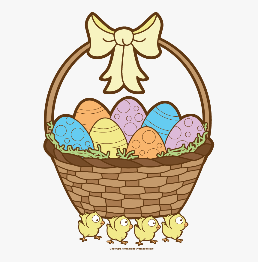 Easter Clip Basket - Clip Art Easter Basket, HD Png Download