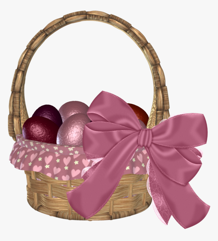 Pink Bow Basket, HD Png Download