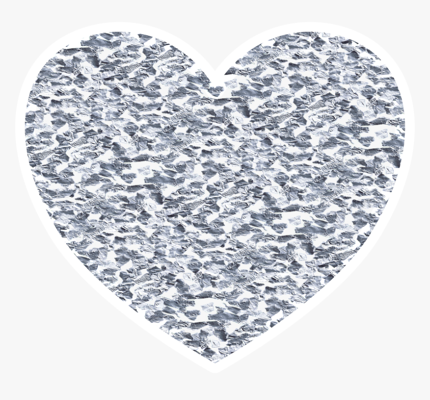 Heart, Glitter, Valentine, Love, Silver, Celebration - Silver Glitter Heart Png, Transparent Png