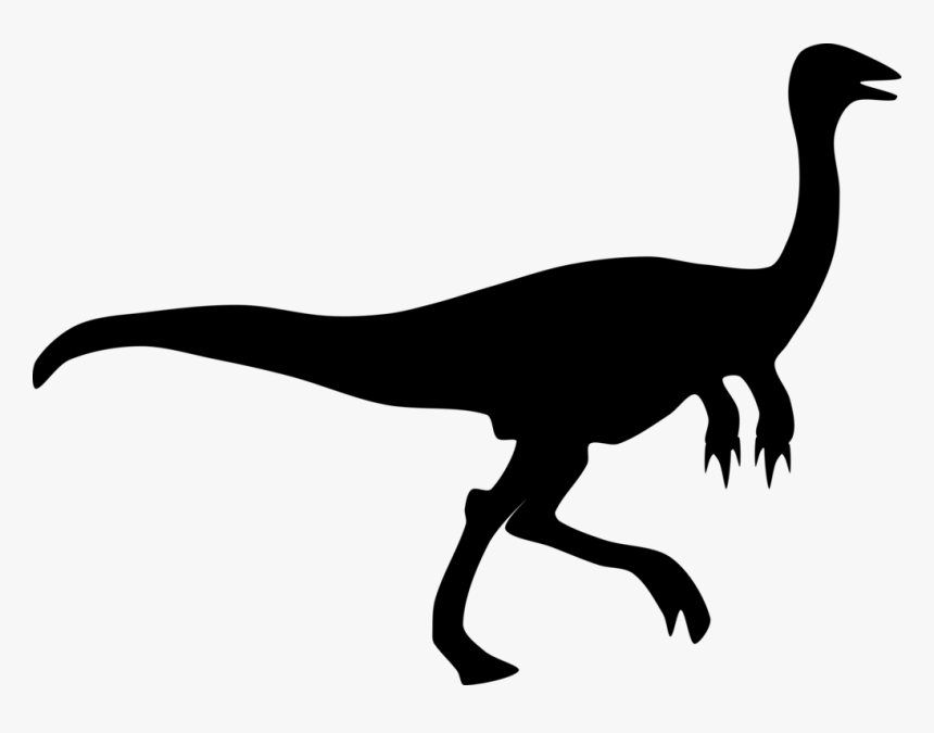 Dinosaur, Raptor, Silhouette, Jurassic, Animal - Gallimimus Clip Art, HD Png Download