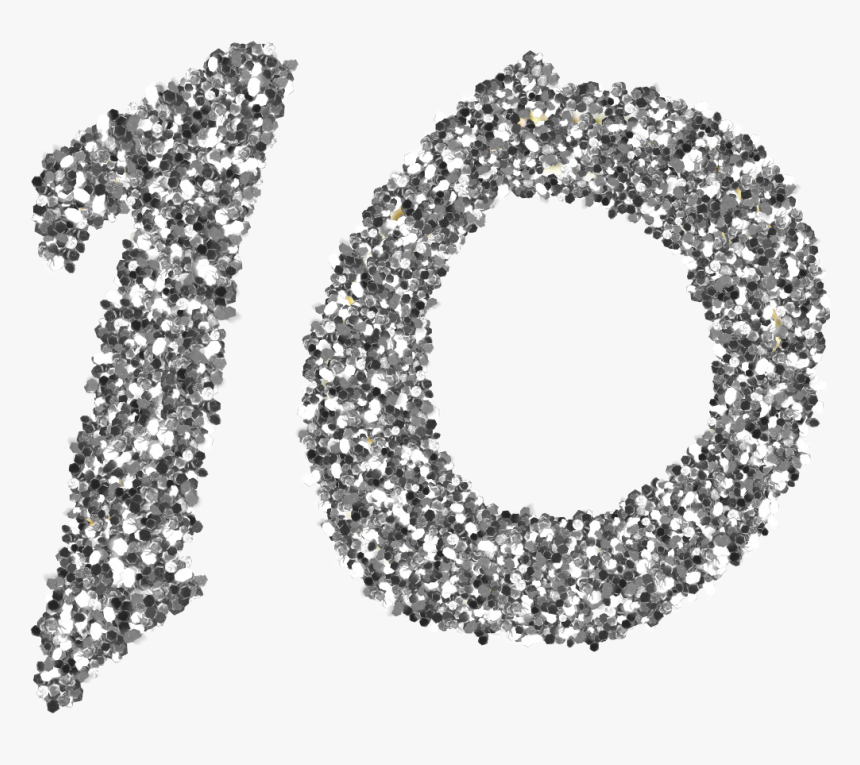 10 silver glitter sparkle number 10 silver glitter hd png