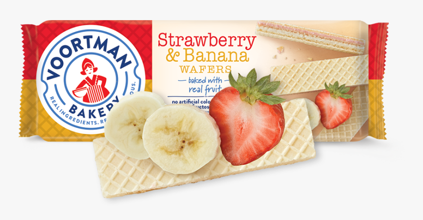 Strawberry & Banana Wafers - Voortman Strawberry Banana Wafers, HD Png Download
