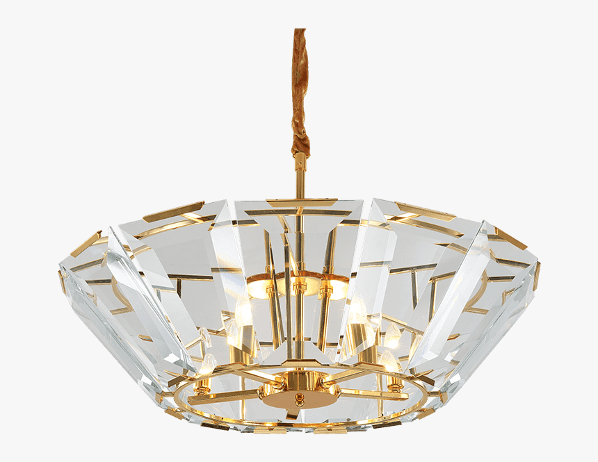 Zhongshan Contemporary Golden Indoor Crystal Lighting - Chandelier, HD Png Download