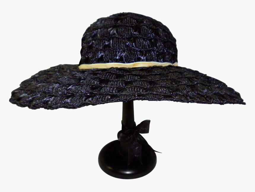 Vintage Navy Blue Woven Straw Hat By Mr - Costume Hat, HD Png Download