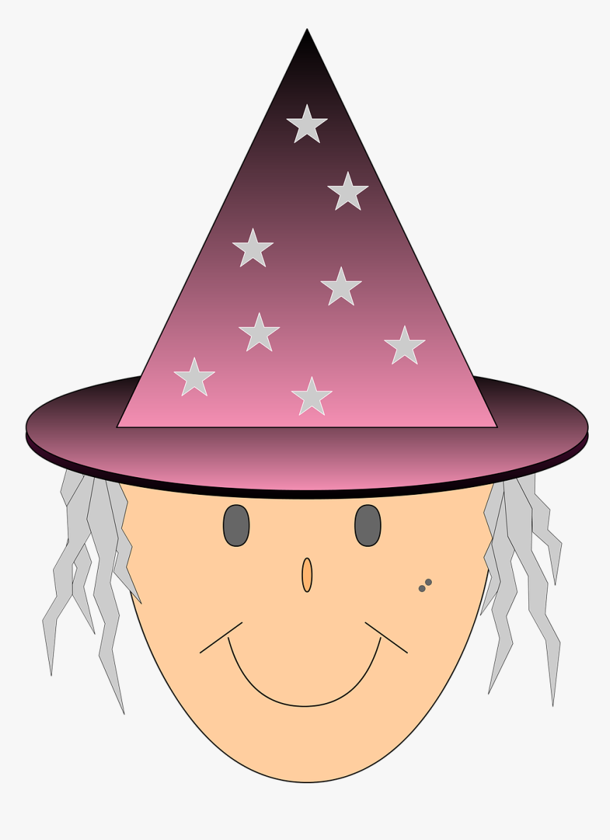 Witch, Stars, Witch S Hat, Halloween, Illustration - Witch, HD Png Download