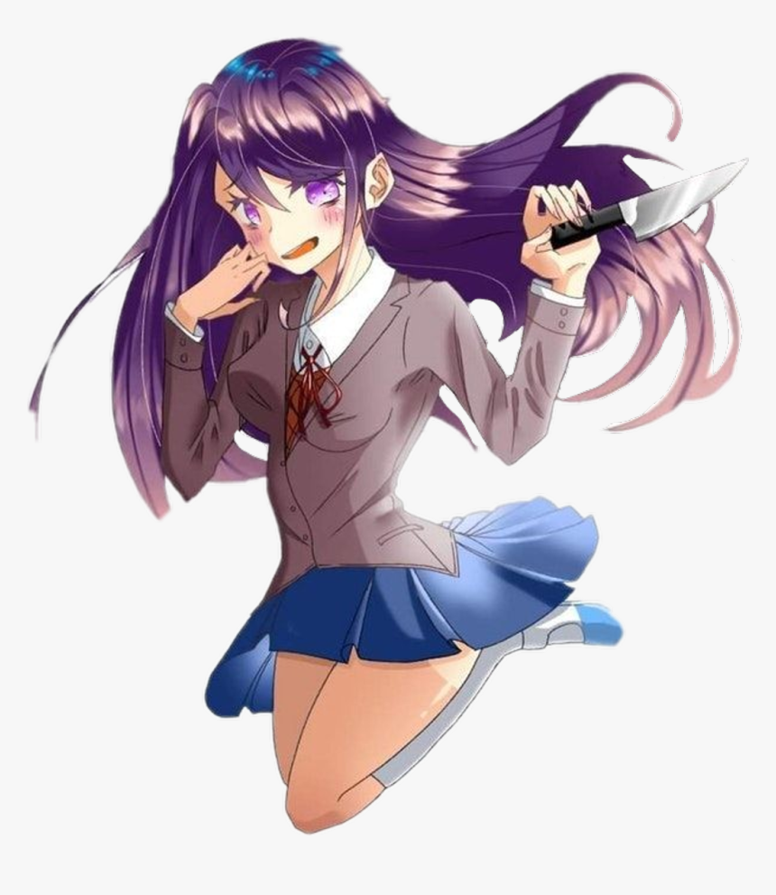 #yuri #ddlc #dokidokiliteratureclub #sayori #monika - Doki Doki Literature Club Yuri Knife, HD Png Download