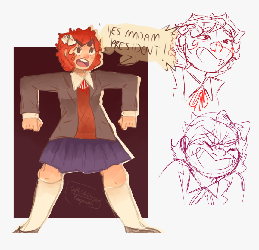 “some Doodles Of Sayori ” Aaaaaaaaaaaaaah - Cartoon, HD Png Download