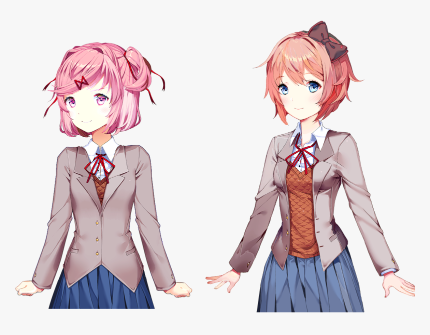Slightly Altered Sayori And Natsuki, Feel Free To Use - Doki Doki Literature Club Sayori, HD Png Download