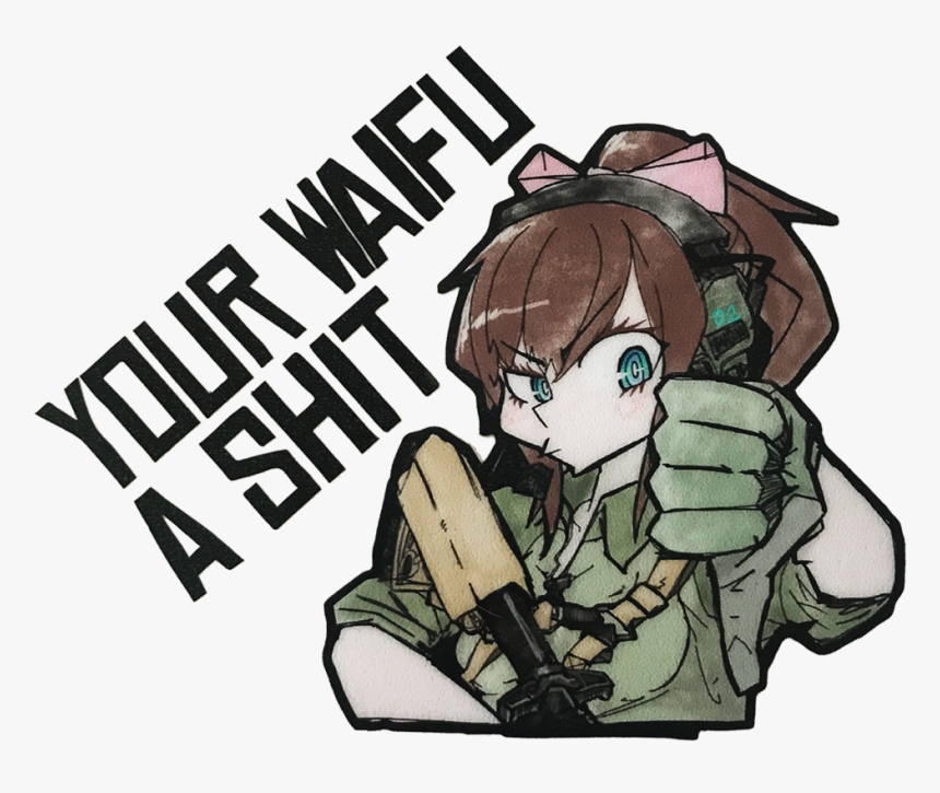 Edgy Sayori , Png Download - Weapons Grade Waifus Sticker, Transparent Png