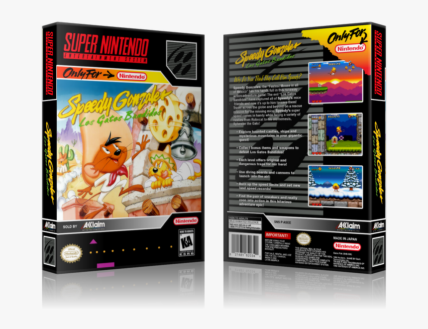 Speedy Gonzales Replacement Nintendo Snes Game Case - Secret Of Mana 2 Cover, HD Png Download