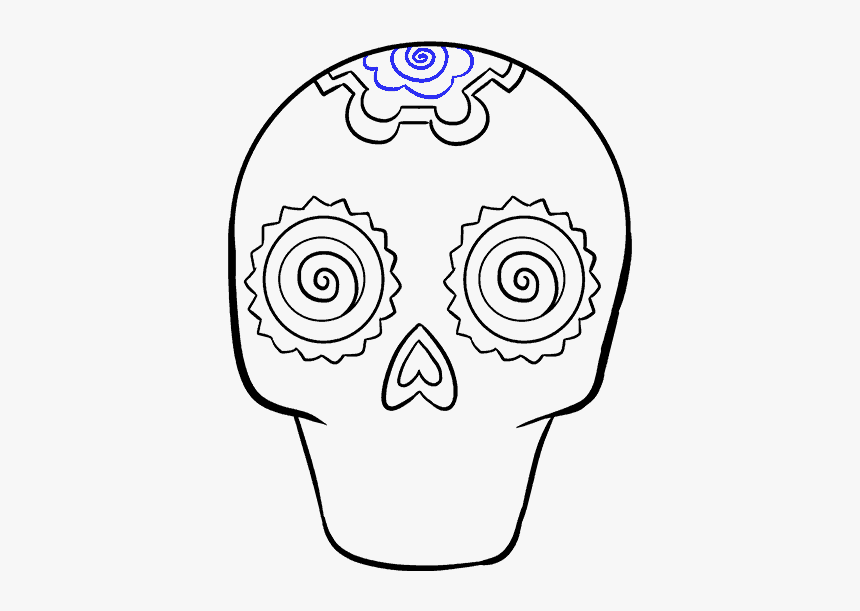 How To Draw Sugar Skull - Sugar Skull Easy To Draw, HD Png Download