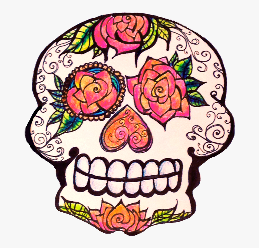 Day Of The Dead - Cartoon Dia De Los Muertos Sugar Skulls, HD Png Download