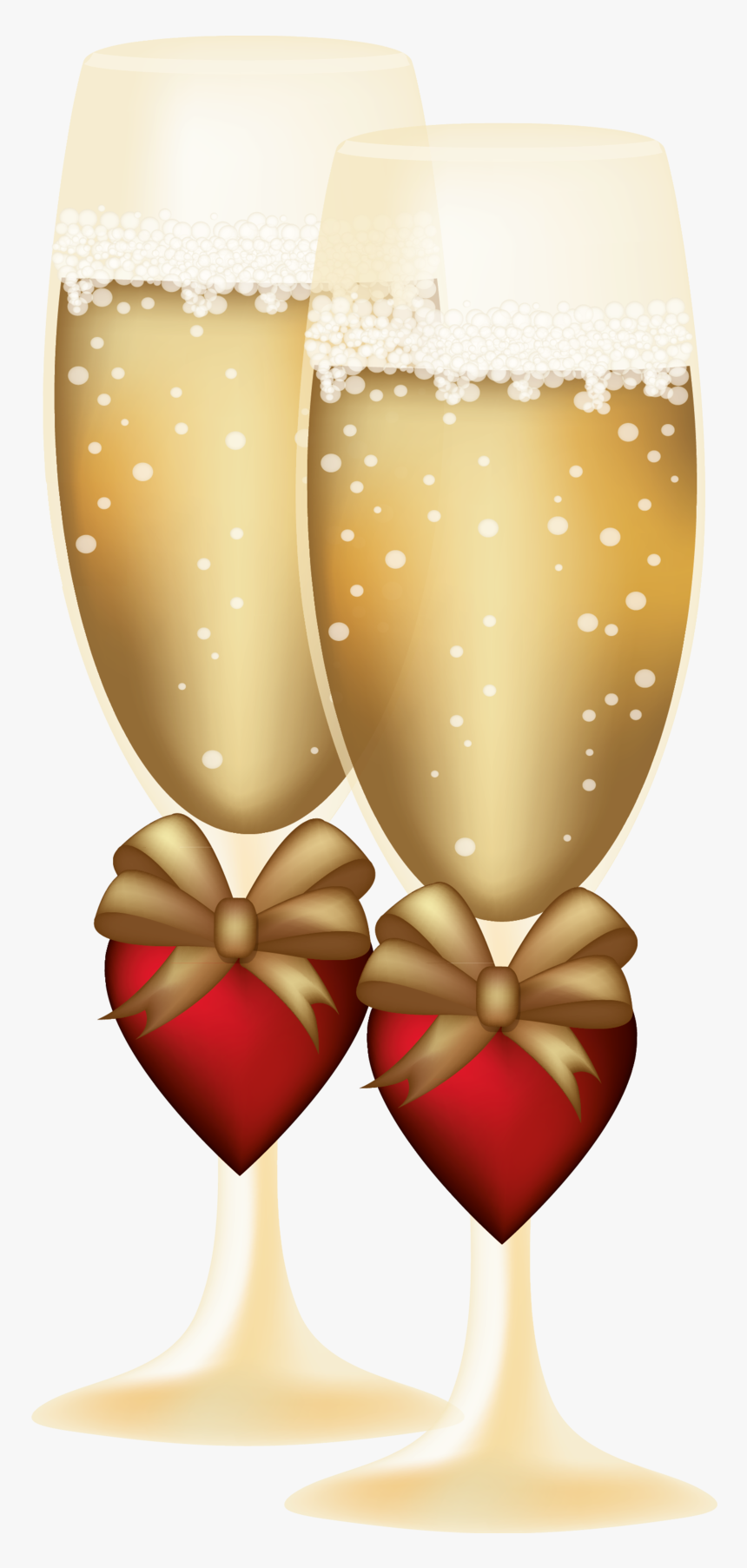 Transparent Background Wedding Champagne Glasses , - Saint Valentin Fete Des Amoureux, HD Png Download