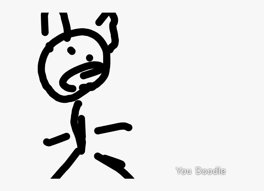 He Is A Poorly Drawn Stickman With Bunny Ears Clipart, HD Png Download