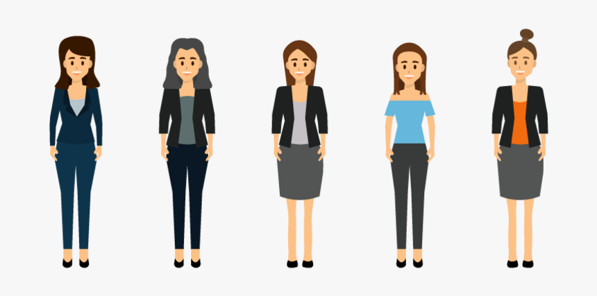 Set Of Businesswoman Standing - Girl, HD Png Download