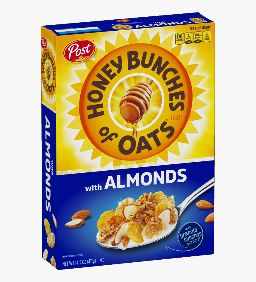 Ha-100 Rte Hbo W/almonds Product Box - Honey Bunches Almonds, HD Png Download