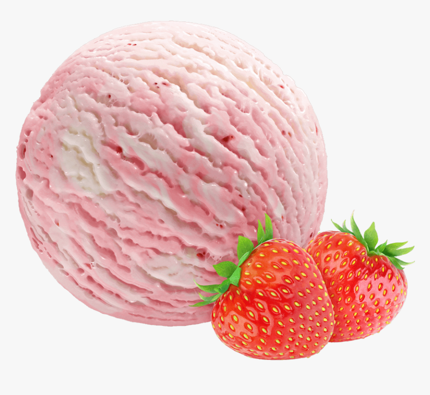 Strawberry Ice Cream With Crushed Strawberries - Strawberry Ice Cream Png, Transparent Png