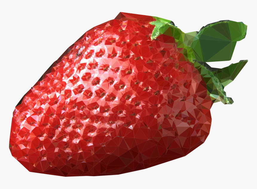 Polygonal Strawberry Clip Arts - Strawberry Transparent, HD Png Download