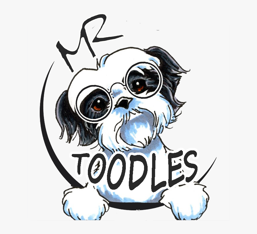 Black And White Shih Tzu Cartoon , Png Download - Cartoon, Transparent Png