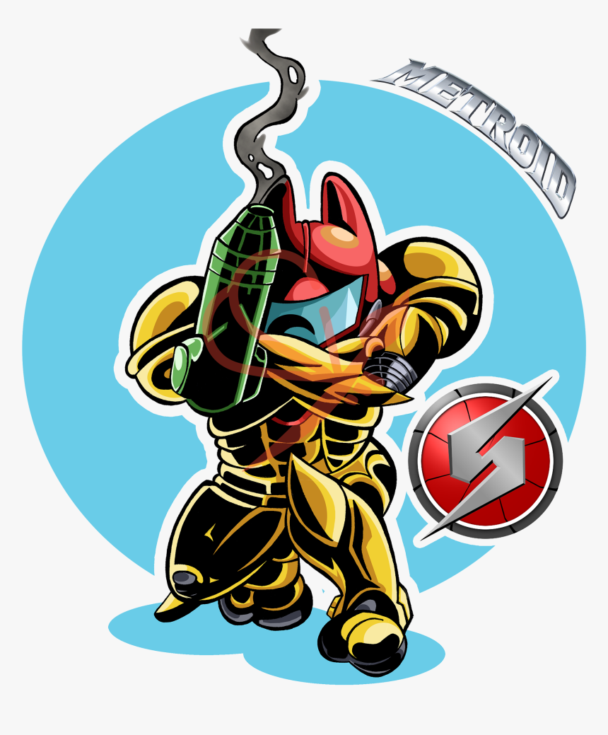 Parodia Metroid Samus Aran Nintendo, Videojuego Retro, - Metroid Prime, HD Png Download