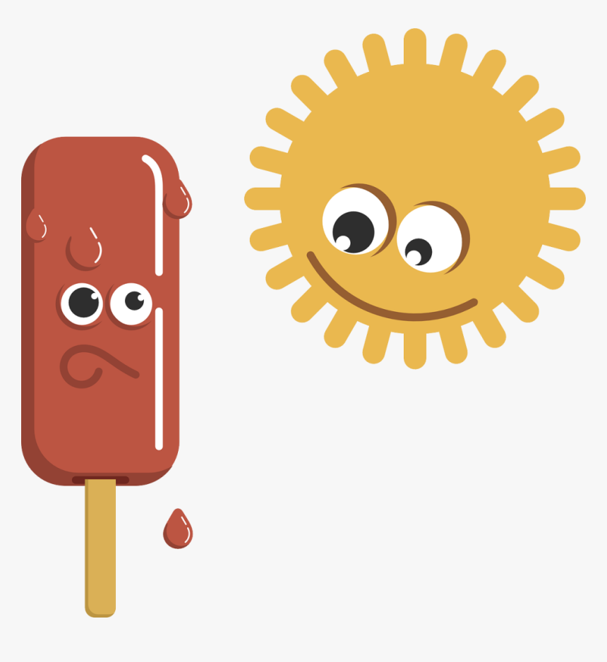 Melting Popsicle Sun - Melting Popsicle Clipart, HD Png Download