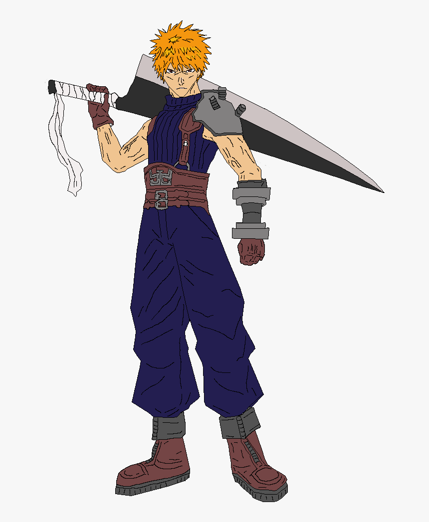 Ichigo Kurosaki Soldier - Cloud Strife Mmd, HD Png Download