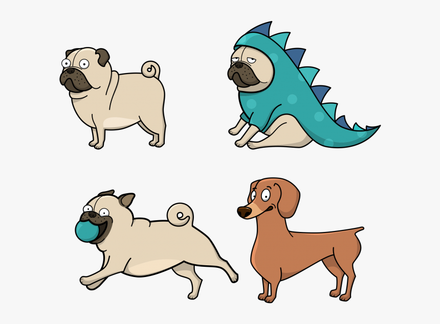 Medium Size Of Puppy Drawing Blood Biting Cartoon Styles - Drawing Pug Cartoon, HD Png Download