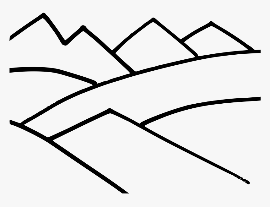 Drawing Line Art Mountain Computer Icons Silhouette - Outlines Of Mountains, HD Png Download