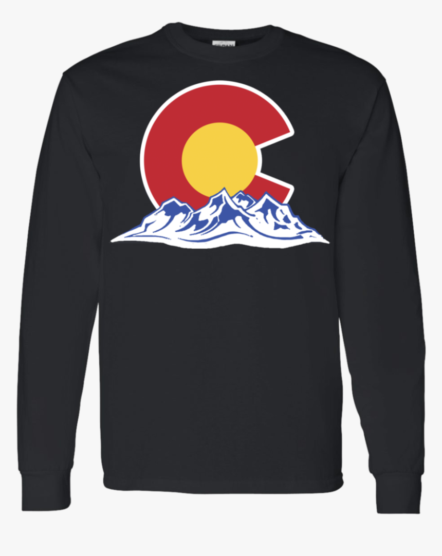 Colorado Mountain Silhouette Men S Long Sleeve Shirt - Long-sleeved T-shirt, HD Png Download