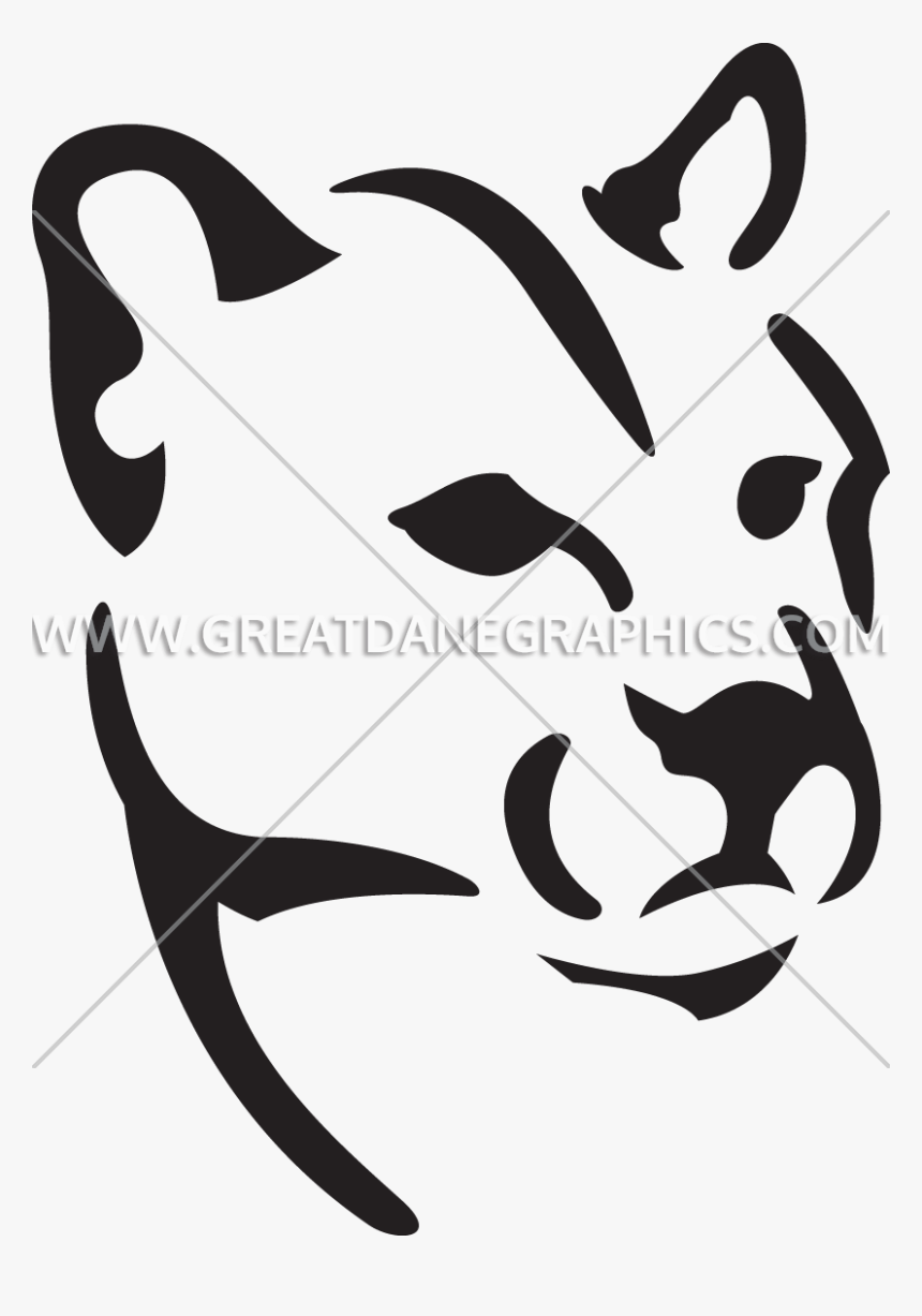 Mountain Clipart Silhouette - Mountain Lion Clip Art Black And White, HD Png Download