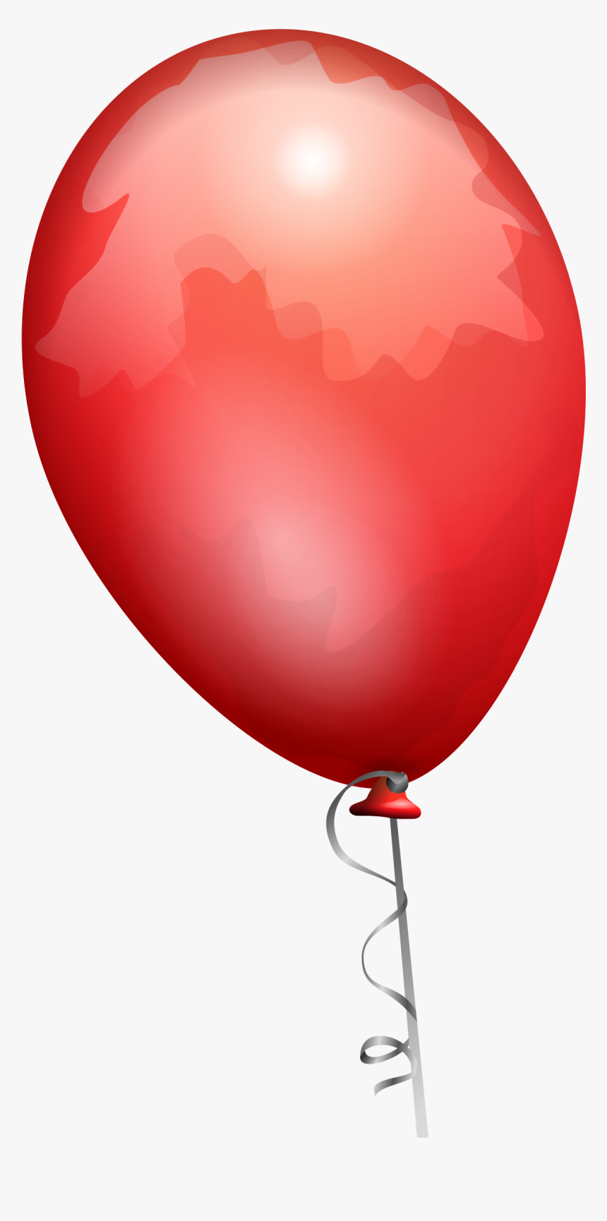 Red Balloon With Stick Png - Balloon Clip Art, Transparent Png
