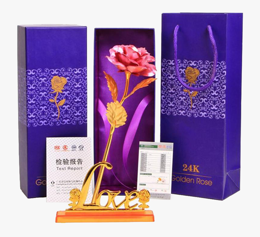 24 Karat Gold Purple Rose , Png Download - ดอก กุหลาบ ทอง คํา 24k, Transparent Png
