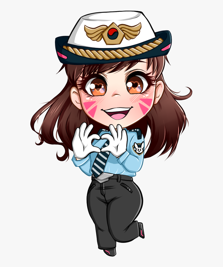 So I Ve Been Working On Some Chibi Commissions For - D Va Police Chibi, HD Png Download