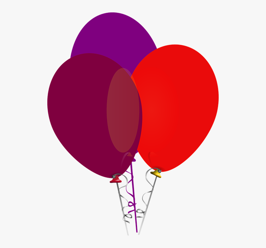 Pink Red Black Balloons, HD Png Download
