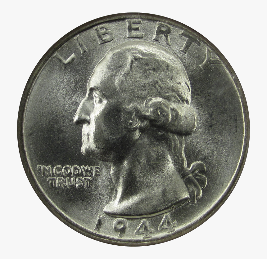 Washington Quarter Silver 1944s Obverse Us Coin Heads And Tails, HD Png Download , Transparent