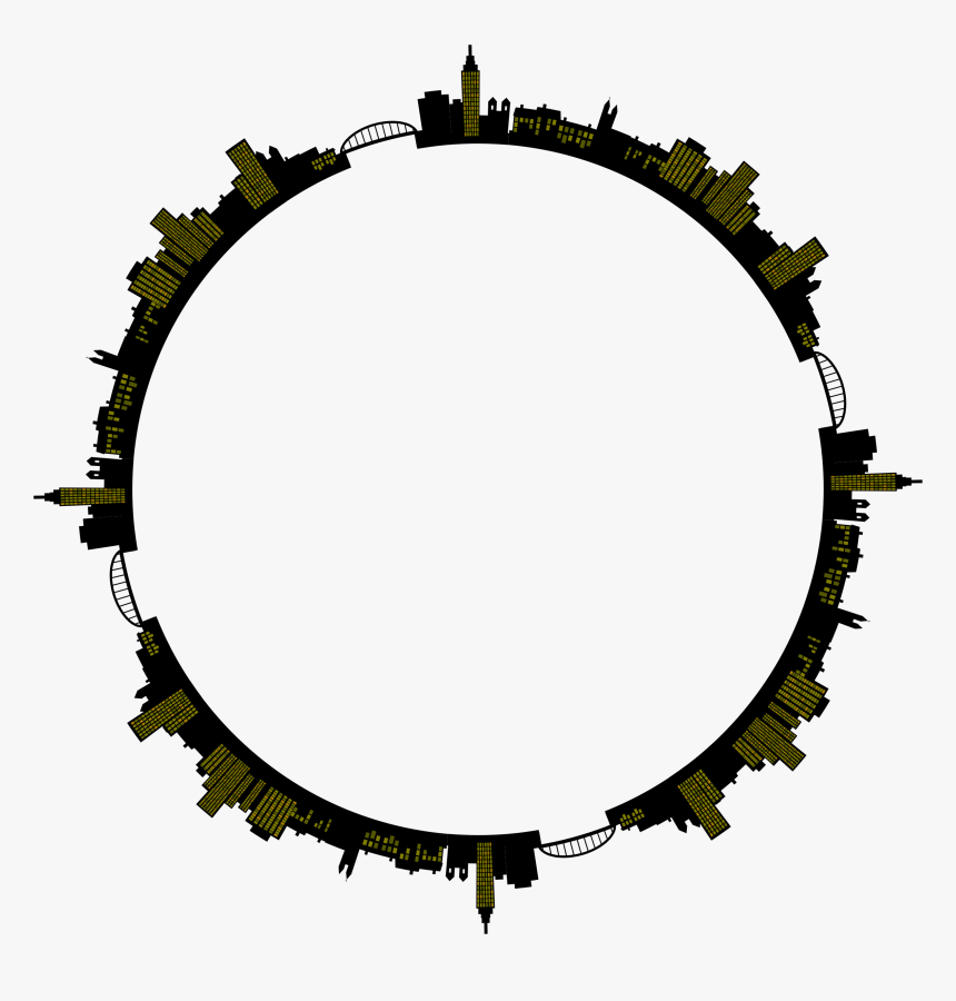 Night Cityscape Frame Clip Arts - Cycling Border Clipart, HD Png Download