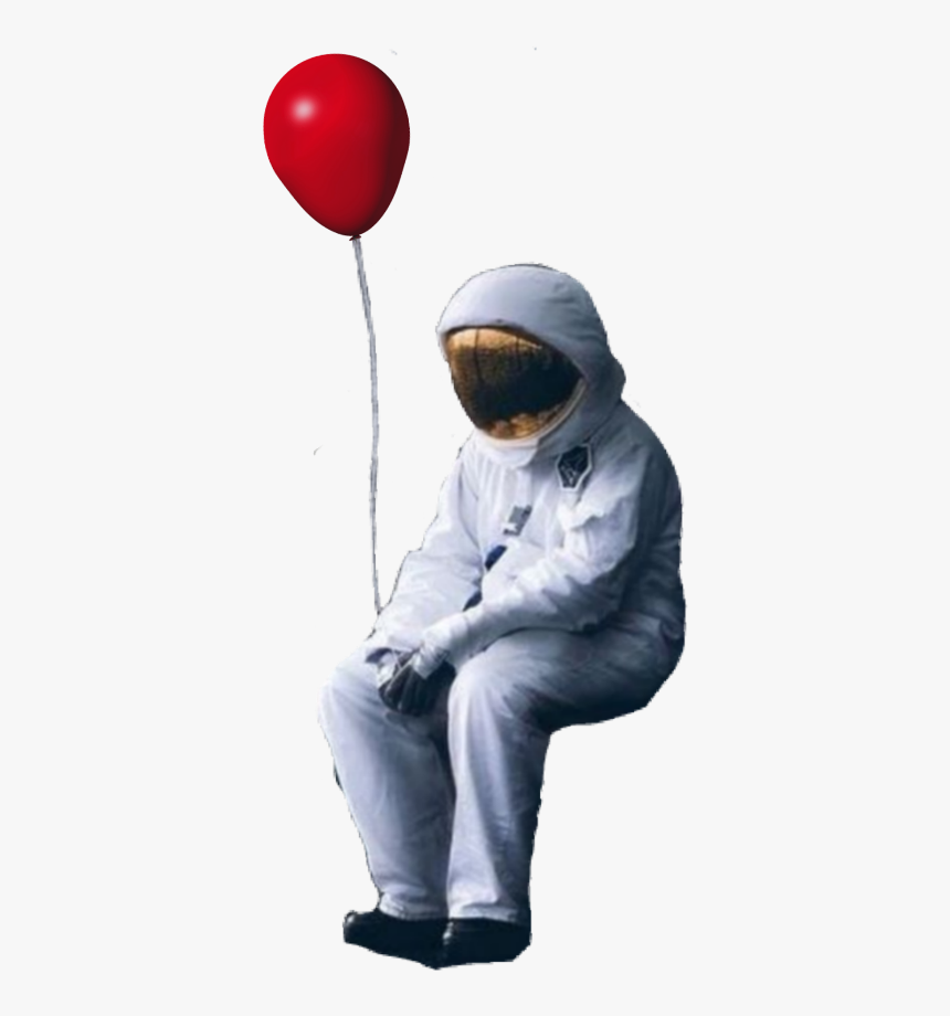 #astronaut #red #balloon #redballoon #sitting #dream - Astronaut Sitting With A Red Balloon, HD Png Download