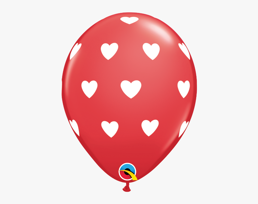 Red And White Heart Balloon, HD Png Download