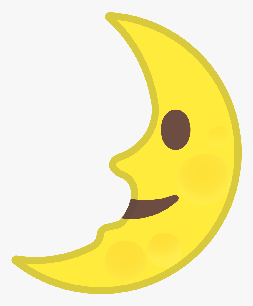 First Quarter Moon Face Icon - Crescent, HD Png Download