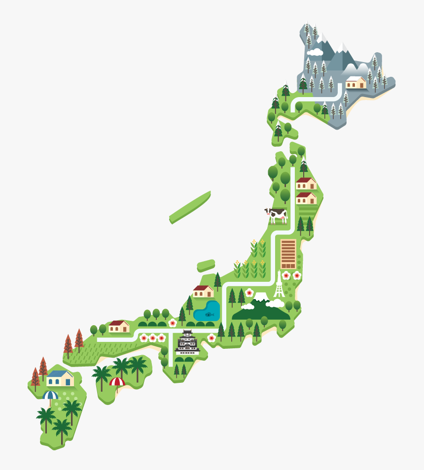 Red Ballon Map - Landmark Map Of Japan, HD Png Download