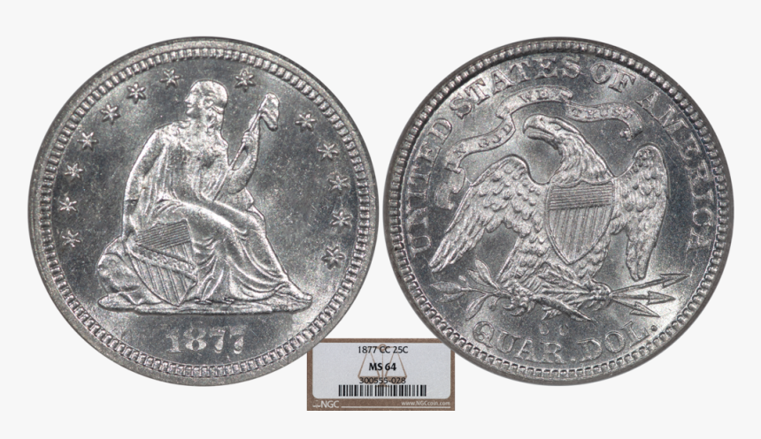 1877-cc Liberty Seated Quarter Dollar 25c Southgate, HD Png Download